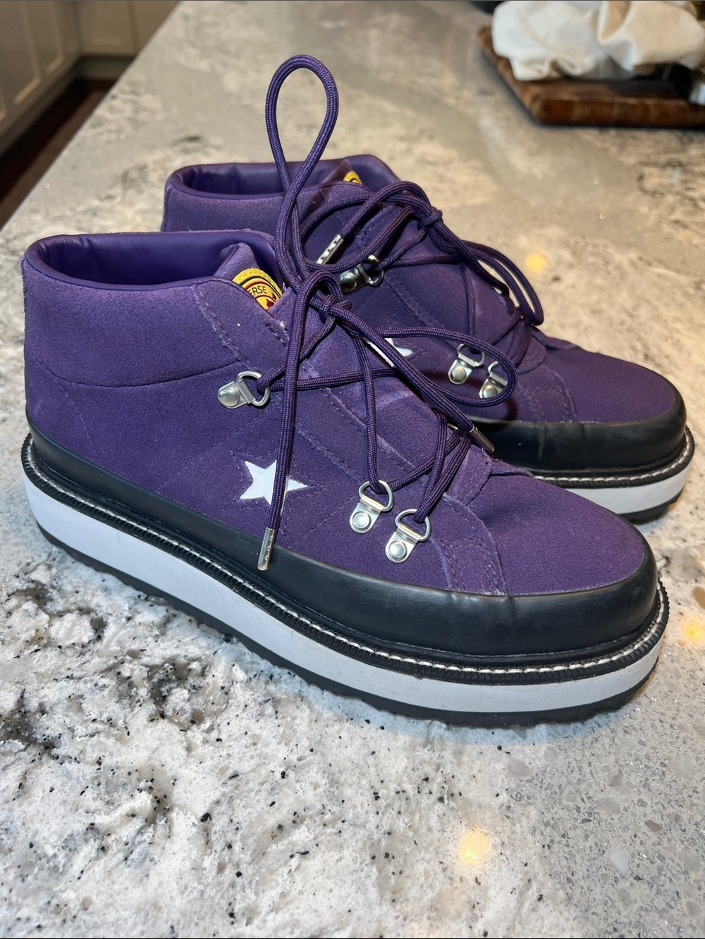 Converse One Star Mid Top Boot Grand Purple Suede Sneaker Size 7 NEW